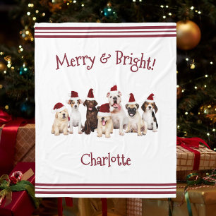 Dog Lovers Funny Christmas Blanket with Name