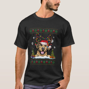 Dog Lovers Golden Retriever Santa Hat Ugly Christm T-Shirt