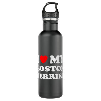 Dog Lovers Heart I Love My Boston Terrier 710 Ml Water Bottle