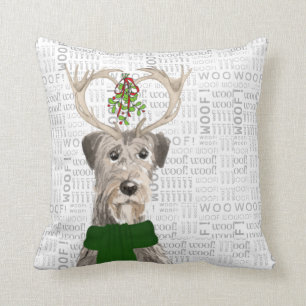 Dog Lover's Irish Wolfhound Christmas Cushion