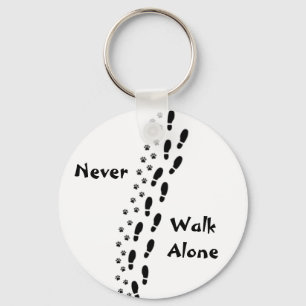 Dog Lover's Never Walk Alone Pawprint Keychain