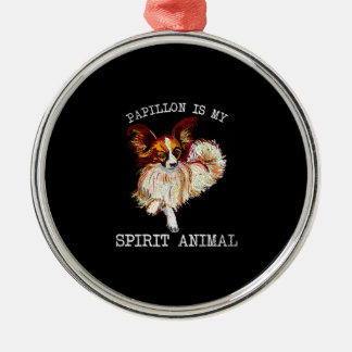 Dog Lovers | Papillon Is My Spirit Animal Metal Tree Decoration