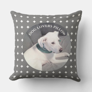 Dog Lovers Pillow Photo of Cute White Puppy Dog