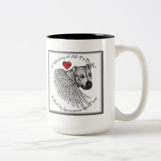Dog Lovers Pitbull Memorial Mug (Right)