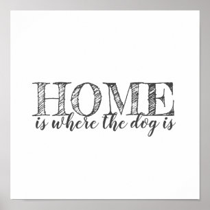 dog lovers quote poster gray and white