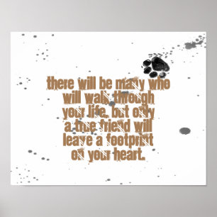 dog lovers quote poster paw print design