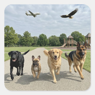 Dog Lovers Square Sticker