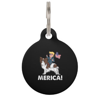 Dog Lovers | Trump Riding Papillon Merica Pet Tag
