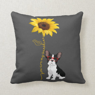 Dog Lovers You Are My Sunshine Bulldog Sunflower Cushion