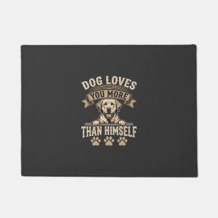 Dog Loves You More Than Himself Vintage Doormat