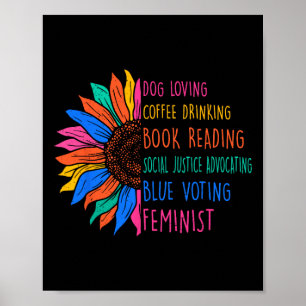 Dog Loving Coffee Drinking Book Reading Social Jus Poster
