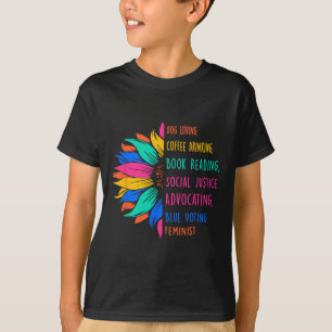 Dog Loving Coffee Drinking Book Reading Social Jus T-Shirt