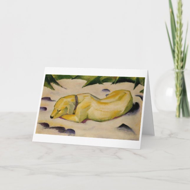 Dog Lying in the Snow - Franz Marc Card (Front)