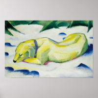 Dog Lying in the Snow painting by Franz Marc