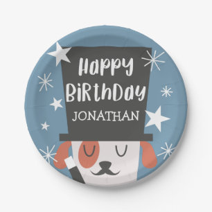 Dog Magician Magic Show Birthday Party Paper Plate