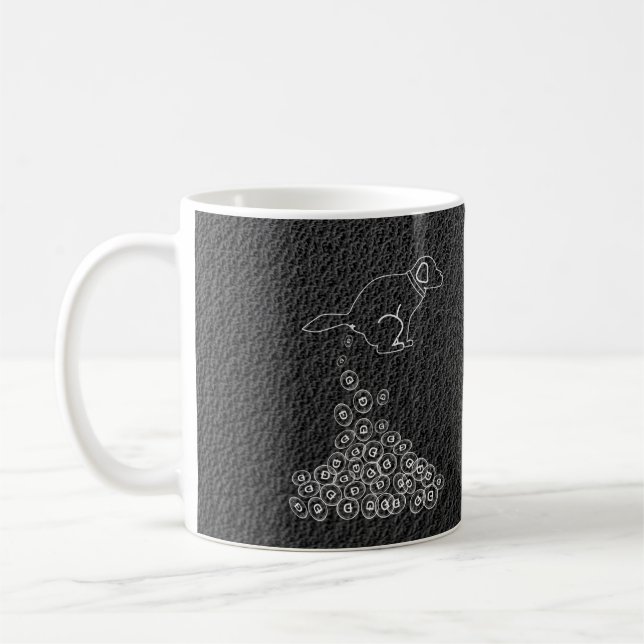 dog making dogecoins  coffee mug (Left)