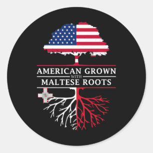 Dog Maltese American Grown with Maltese Roots Malt Classic Round Sticker