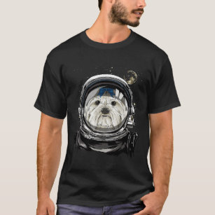 Dog Maltese Outer Space Astronaut Maltese Dog Love T-Shirt
