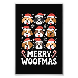 Dog Mama Christmas Merry Woofmas Dog Lover Photo Print