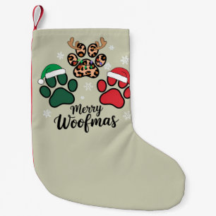Dog Mama Christmas Merry Woofmas Dog Lover Xmas Small Christmas Stocking