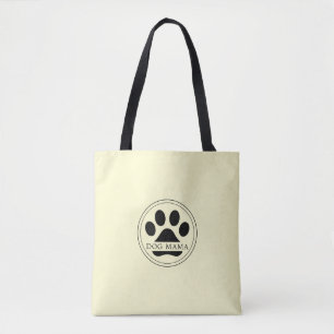 Dog Mama Custom Text Paw Print Medium Tote Bag