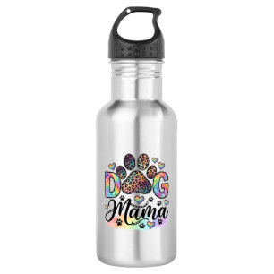 Dog Mama Paw Leopard Rainbow Watercolor Hearts_1 532 Ml Water Bottle