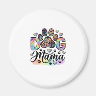 Dog Mama Paw Leopard Rainbow Watercolor Hearts_1 Magnet