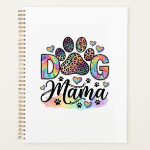Dog Mama Paw Leopard Rainbow Watercolor Hearts_1 Planner