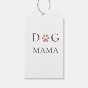 Dog Mama Paw Print, Mothers Day & Birthday Manual Gift Tags