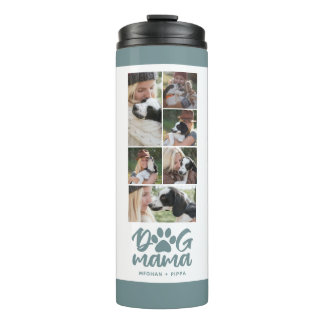 Dog Mama | Photo Grid Green  Thermal Tumbler