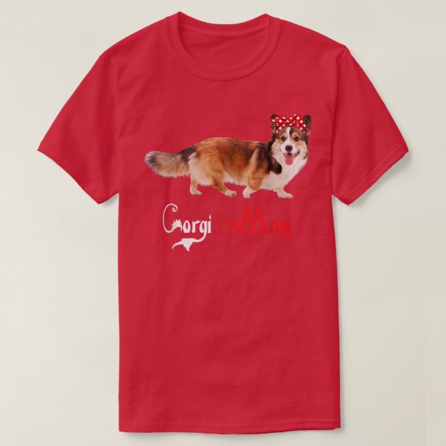 Dog Mama Puppy Mum Corgi T-Shirt (Design Front)