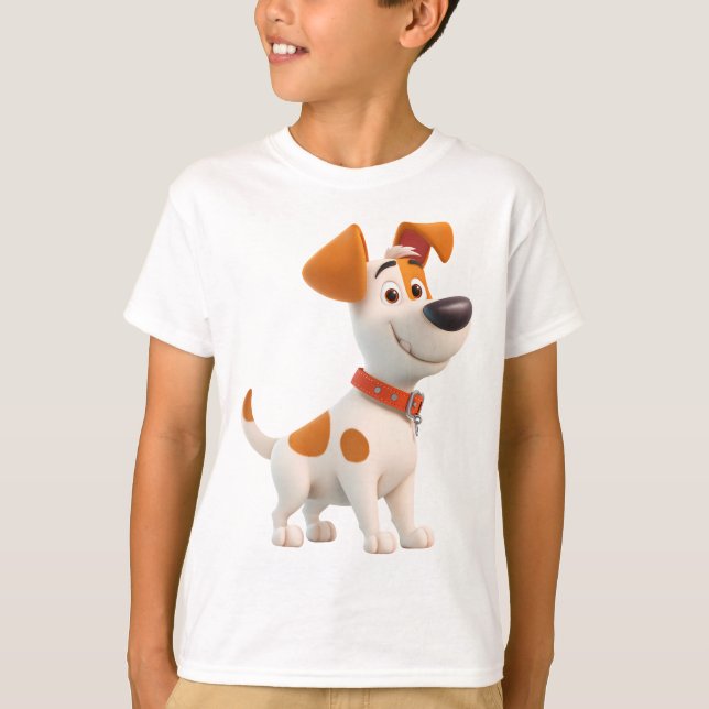 Dog Mascot – Cute Cartoon Puppy Kids  T-Shirt (Front)