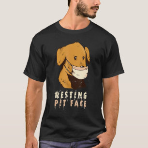 Dog Mask Face Resting Pit Face Funny Dog  Happy Do T-Shirt