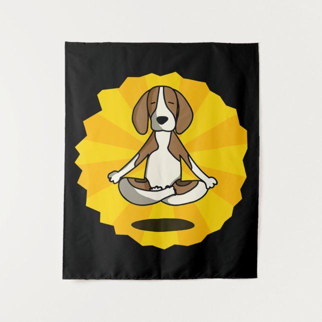 Dog Meditation Yoga Beagle Labrador Husky Sheperd Tapestry (Front)