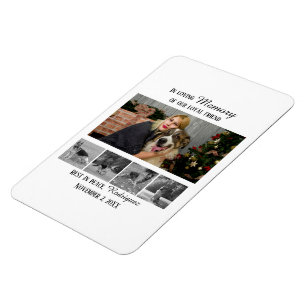 Dog Memorial 5 Photo Collage Pet Tribute Magnet