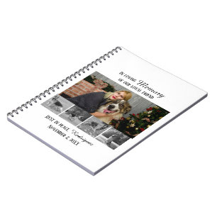 Dog Memorial 5 Photo Collage Pet Tribute Notebook