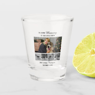 Dog Memorial 5 Photo Collage Pet Tribute Shot Glass