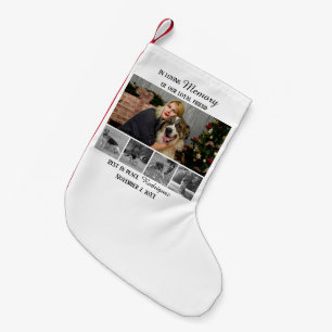 Dog Memorial 5 Photo Collage Pet Tribute Small Christmas Stocking