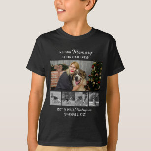 Dog Memorial 5 Photo Collage Pet Tribute T-Shirt