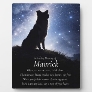 Dog Memorial Border Collie Custom Name Plaque