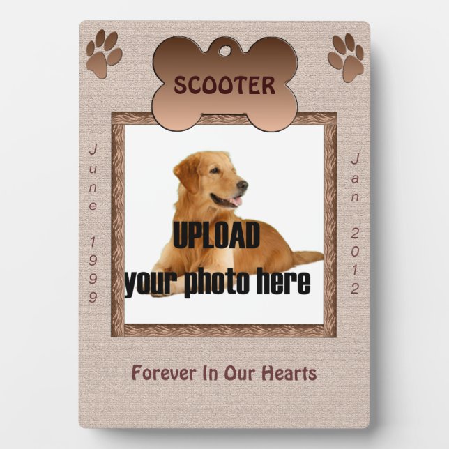 Dog Memorial Brown Tones Plaque (Front)