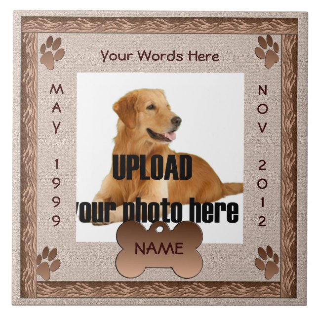 Dog Memorial Brown Tones Tile (Front)
