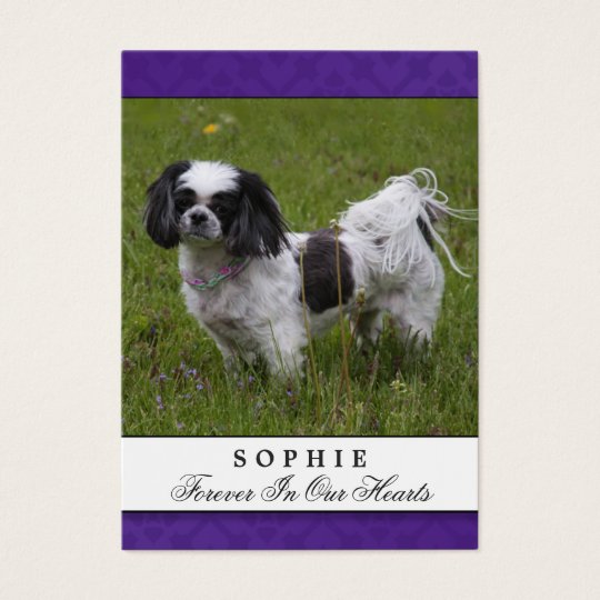 Dog Memorial Card Purple Modern Do Not Mourn Poem