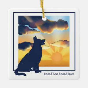 Dog Memorial Ceramic Ornament - German Shepherd