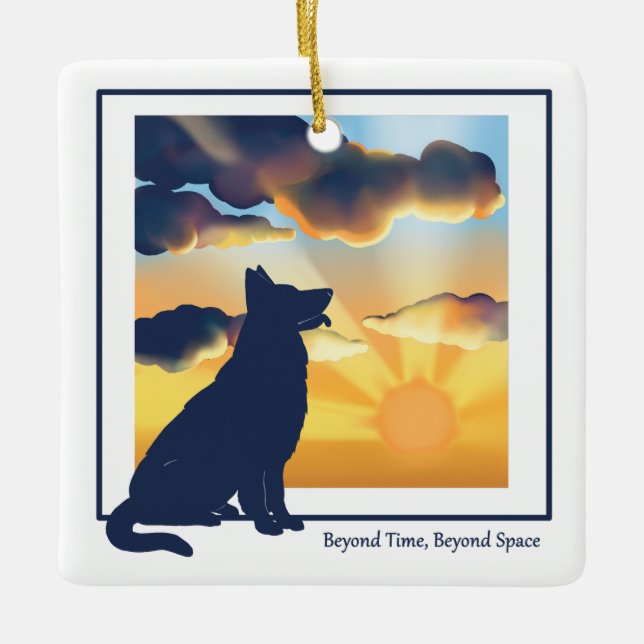 Dog Memorial Ceramic Ornament - German Shepherd (Front)