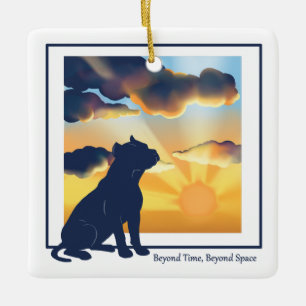 Dog Memorial Ceramic Ornament - Pittbull