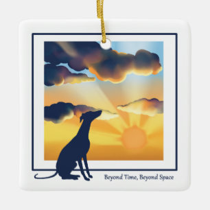 Dog Memorial Ceramic Ornament - sighthound 