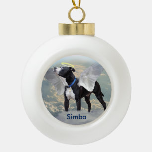 Dog Memorial Custom Ceramic Ball Ornament
