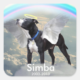 Dog Memorial Custom Square Stickers, Glossy Sticker