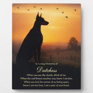Dog Memorial Dobie Doberman Pincher Plaque
